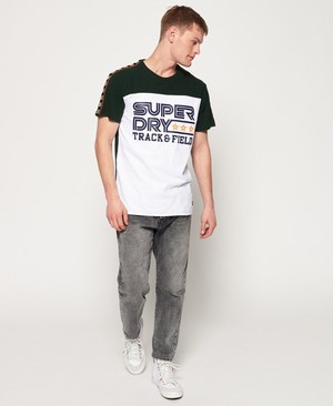 Superdry Triple Star Taped Oversized Férfi Pólók Sötét Zöld | DLVIZ0432